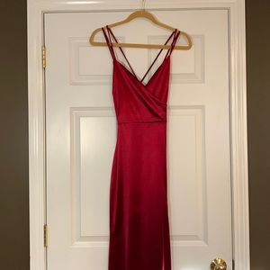 It’s very long, has a slit in the leg